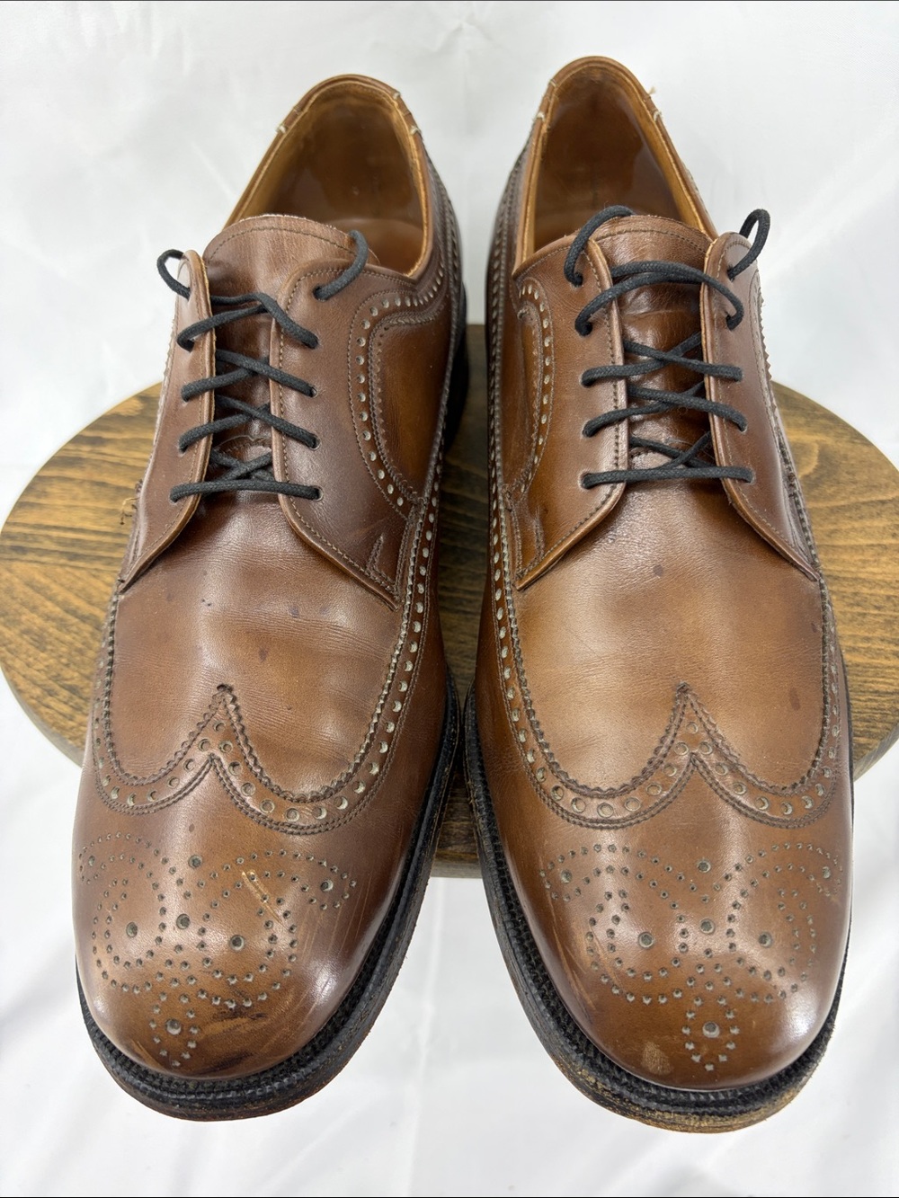 Vintage Florsheim Imperial Kenmoor Wingtip Brown Leather Oxford, Mens 9 - Picture 2 of 16